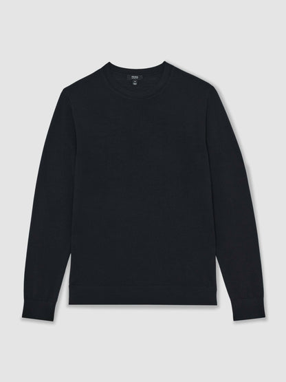 Merino Wool Crew Neck Jumper in Midnight Navy | Reiss Men Recommended