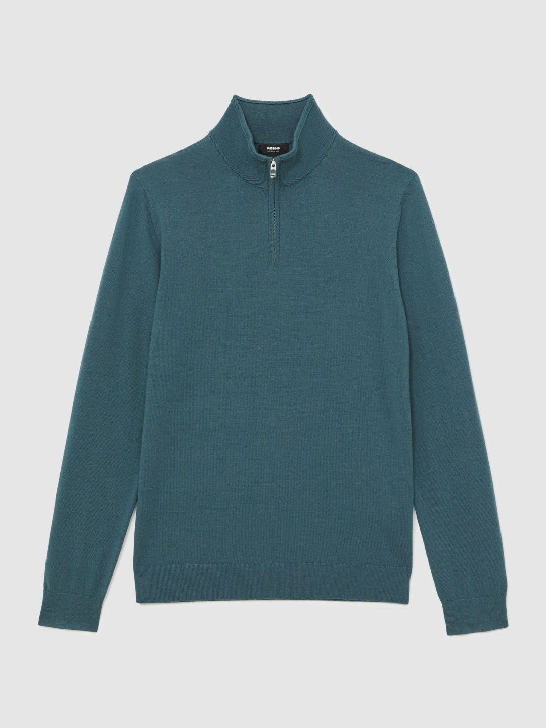 Merino Wool Half Zip Jumper in Orion Blue | Reiss Men Exclusive