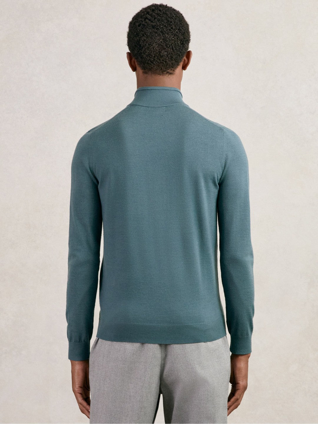 Merino Wool Half Zip Jumper in Orion Blue | Reiss Men Exclusive