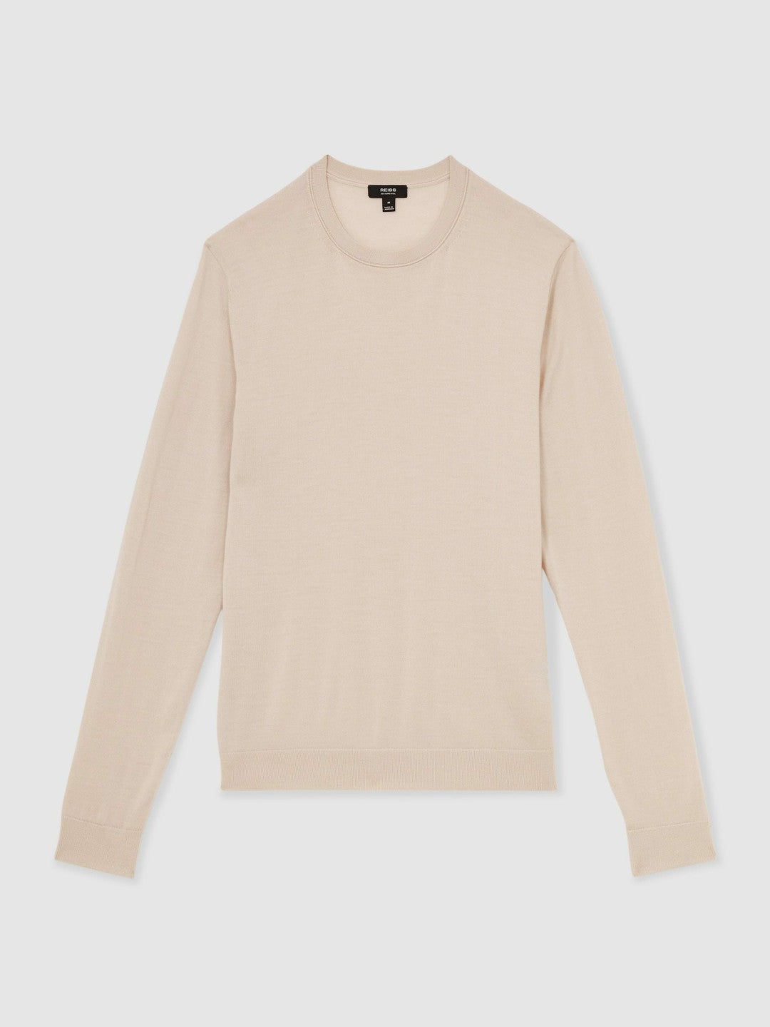 Merino-Wool Crew-Neck Jumper in Beige | Reiss Men Popular