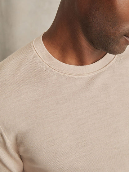 Merino-Wool Crew-Neck Jumper in Beige | Reiss Men Popular