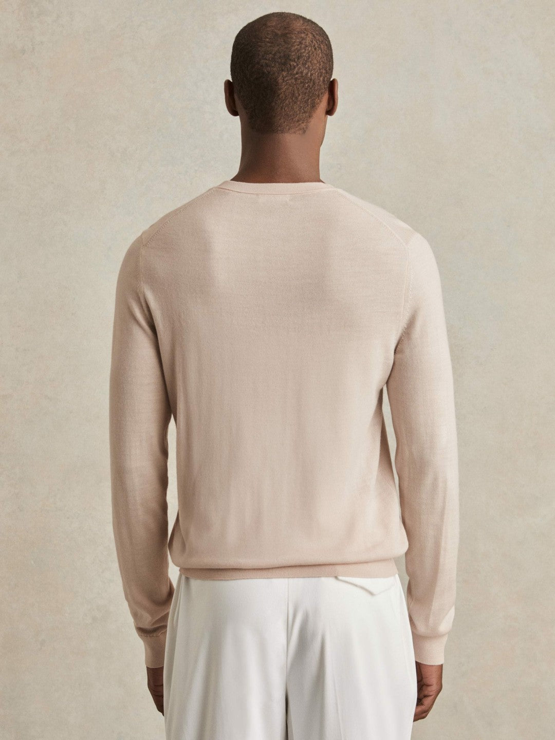Merino-Wool Crew-Neck Jumper in Beige | Reiss Men Popular