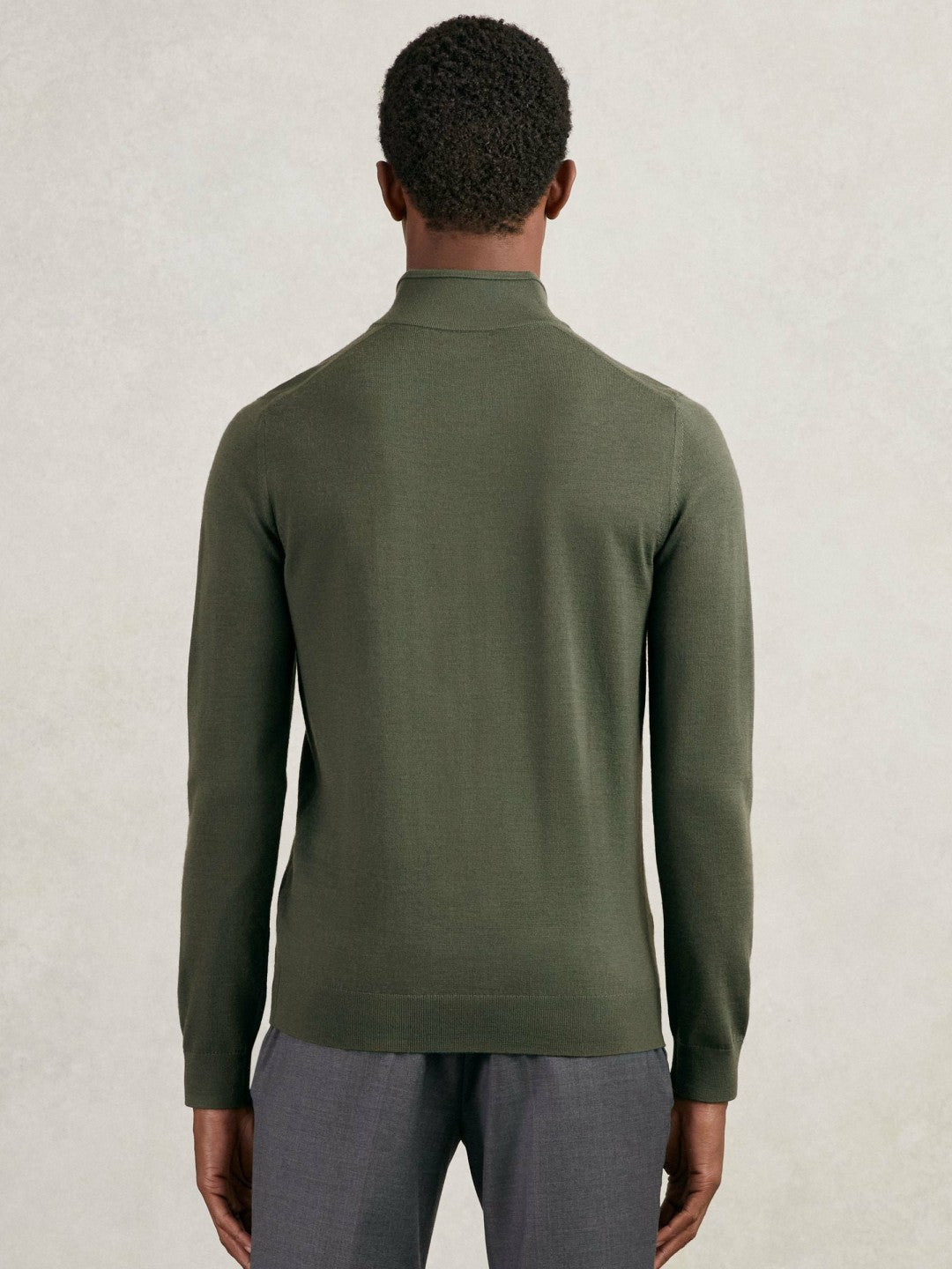 Merino Wool Half-Zip Jumper in Kale Green | Reiss Men Best Seller