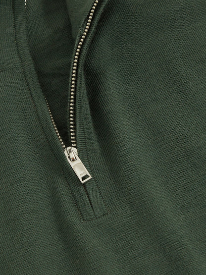 Merino Wool Half-Zip Jumper in Kale Green | Reiss Men Best Seller