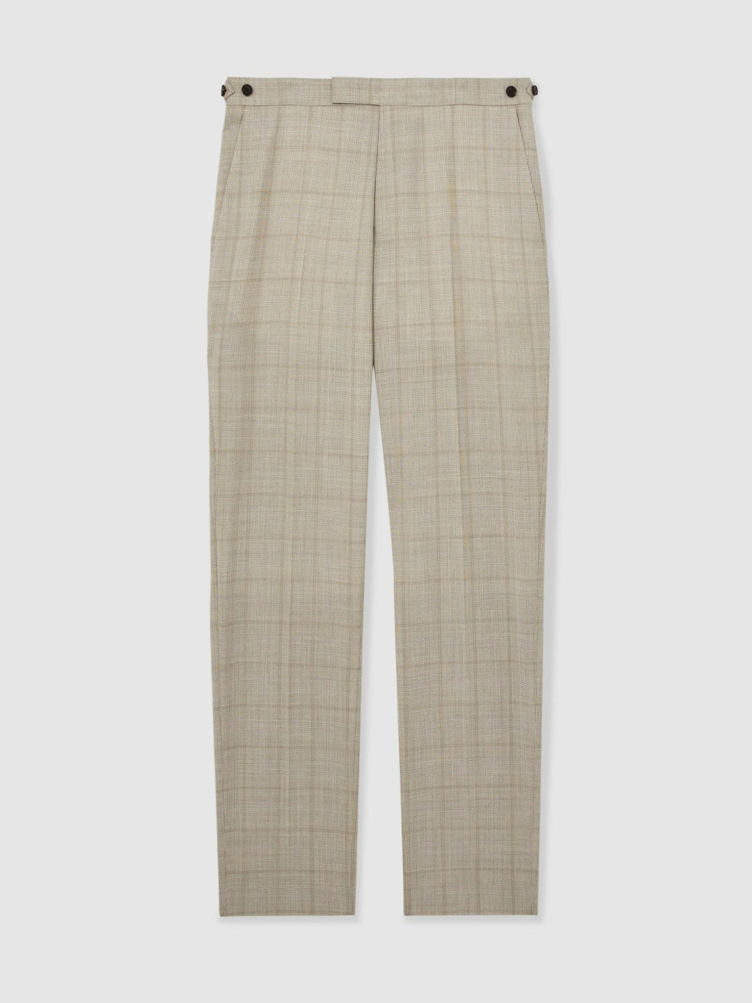 Slim-Fit Wool Check Suit Trousers in Oatmeal Brown | Reiss Men Best Seller