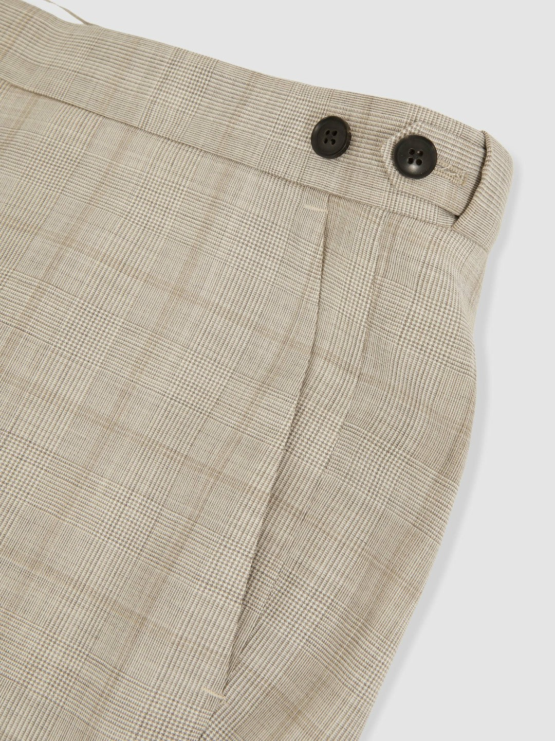 Slim-Fit Wool Check Suit Trousers in Oatmeal Brown | Reiss Men Best Seller