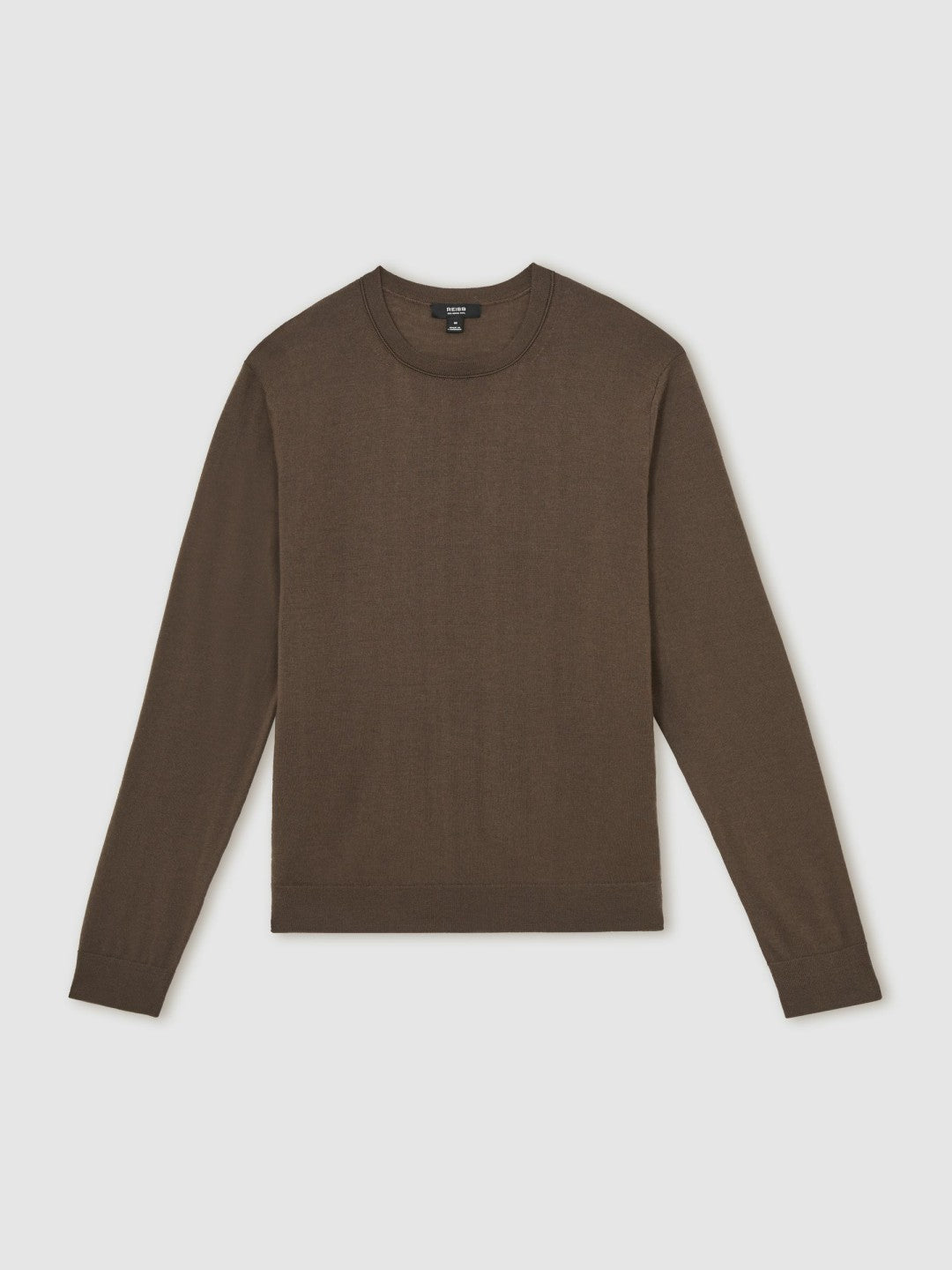 Merino-Wool Crew-Neck Jumper in Chocolate Brown | Reiss Men Best Seller