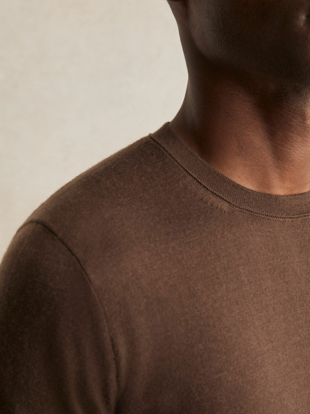 Merino-Wool Crew-Neck Jumper in Chocolate Brown | Reiss Men Best Seller