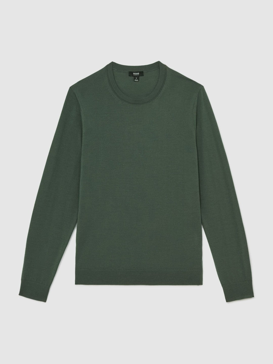 Merino-Wool Crew-Neck Jumper in Kale Green | Reiss Men Popular