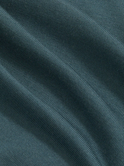 Merino Wool Long-Sleeve Polo Shirt in Orion Blue | Reiss Men Exclusive