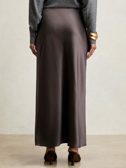 Silk Slip Maxi Skirt in Mauve | Reiss Women Exclusive