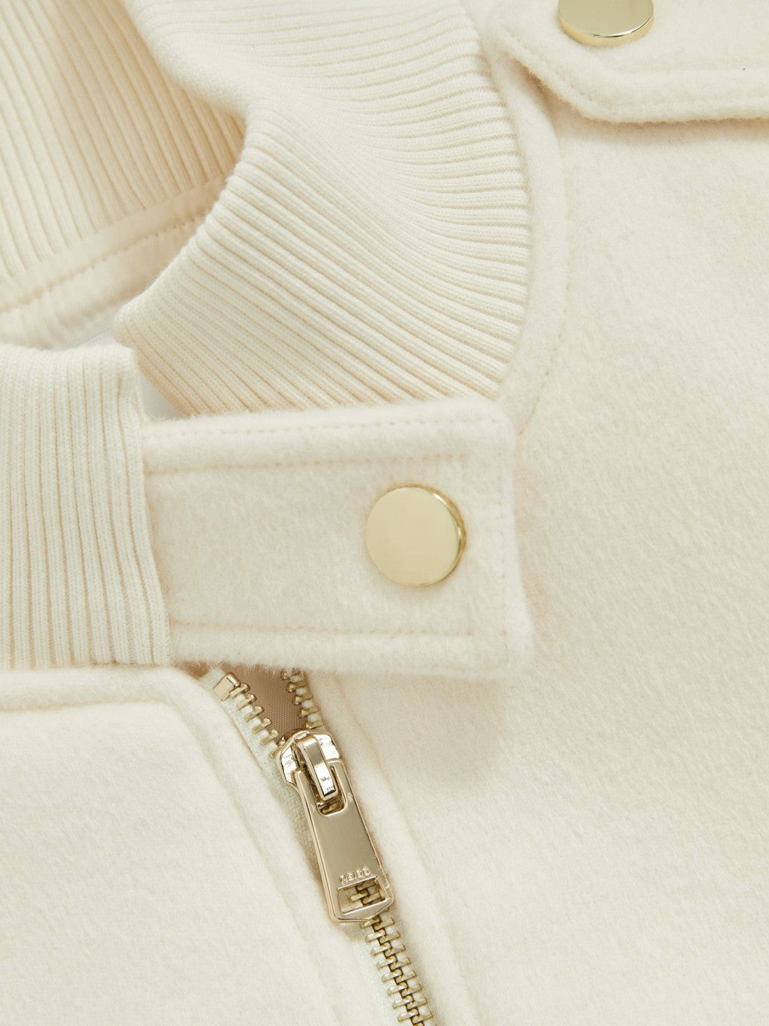 Brushed Wool Epaulette Bomber Jacket in Cream | Reiss Women Featured