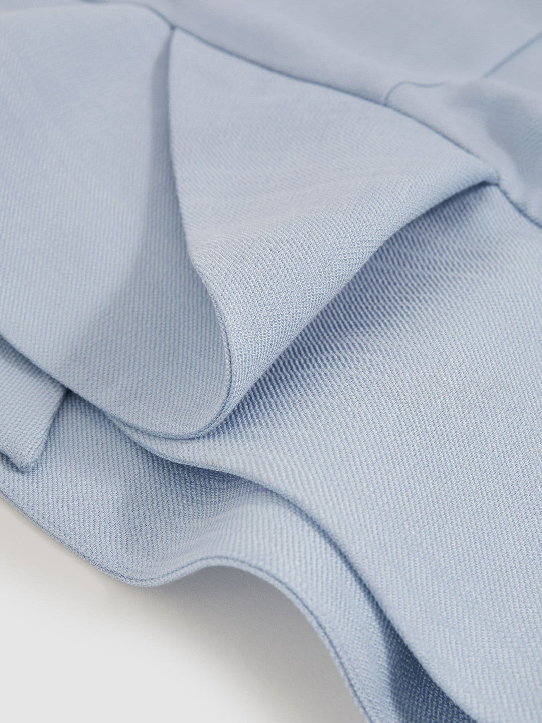 Structured Ruffle-Hem Mini Dress in Blue | Reiss Women Exclusive