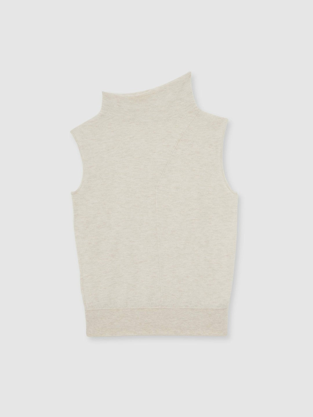 Wool Slouched Sleeveless Top in Stone Neutral | Reiss Women Premium