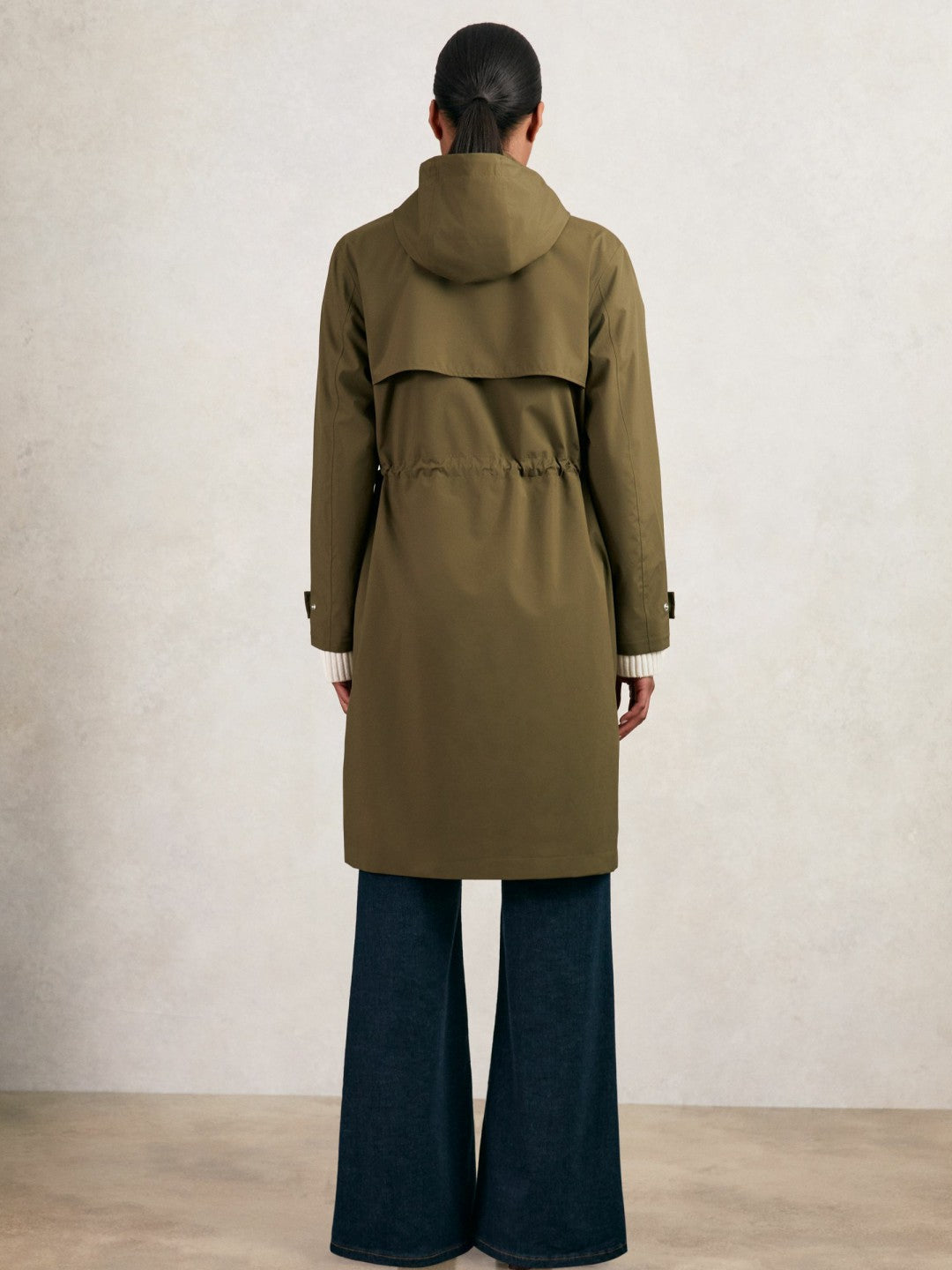 Removable-Hood Parka Rain Coat in Khaki | Reiss Women Popular