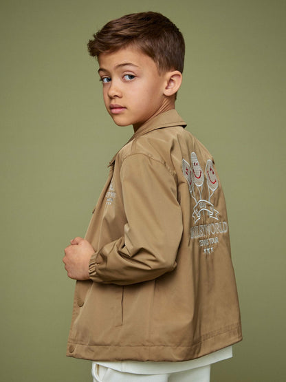 13-14 yrs SmileyWorld Harrington Jacket in Stone | Reiss Children & Baby Popular