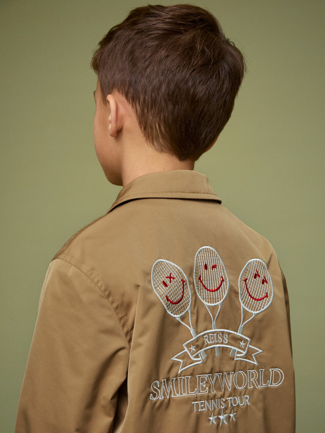 13-14 yrs SmileyWorld Harrington Jacket in Stone | Reiss Children & Baby Popular