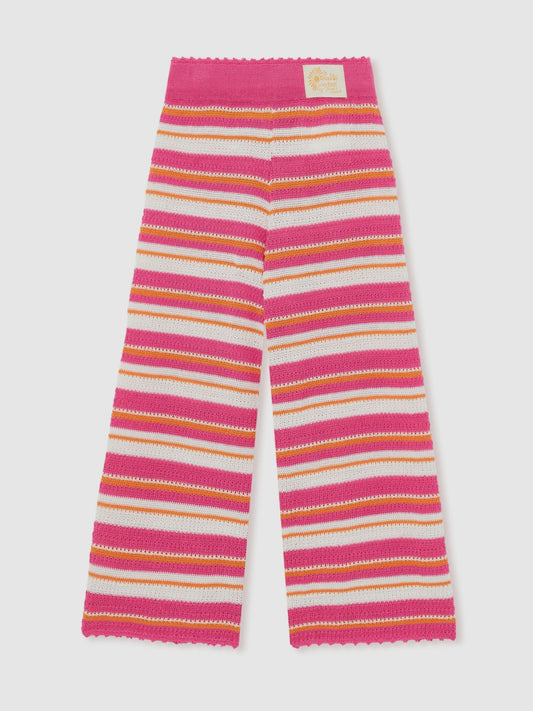 13-14 yrs SmileyWorld Stripe Knit Trousers in Pink | Reiss Children & Baby Premium