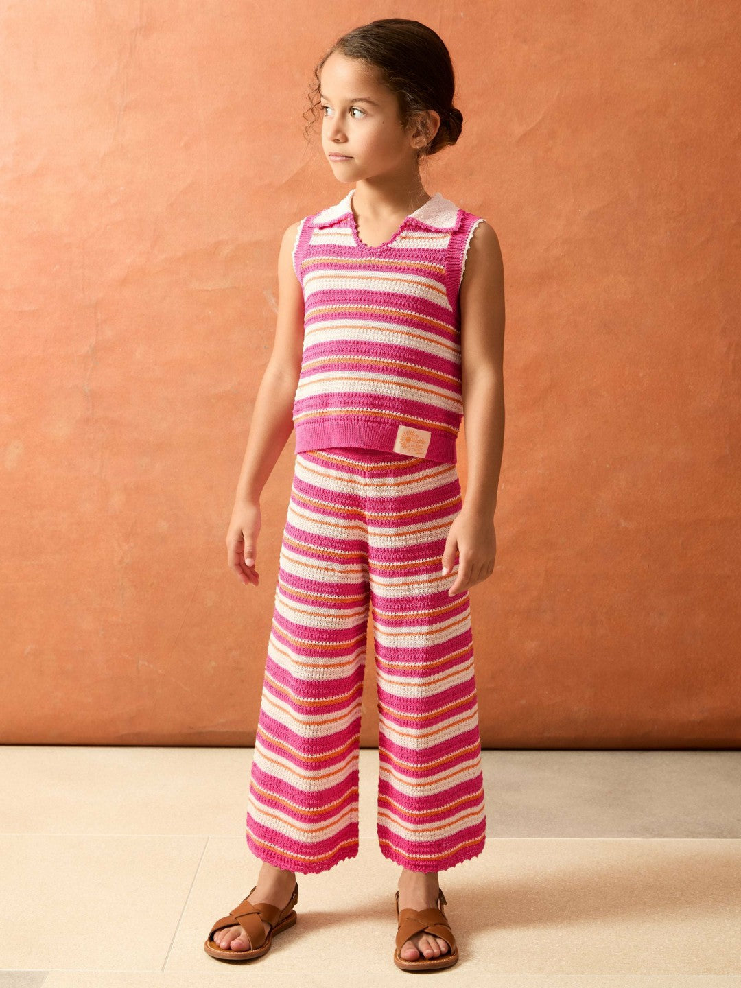 4-9 yrs SmileyWorld Stripe Knit Trousers in Pink | Reiss Children & Baby Best Seller