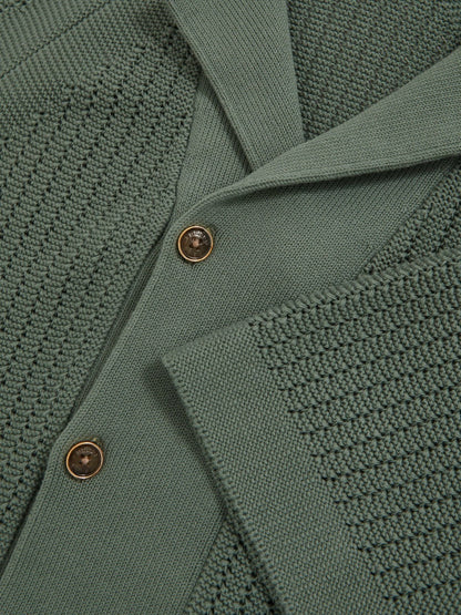 Cotton Textured-Knit Cuban-Collar Shirt in Pine Green | Reiss Men Best Seller
