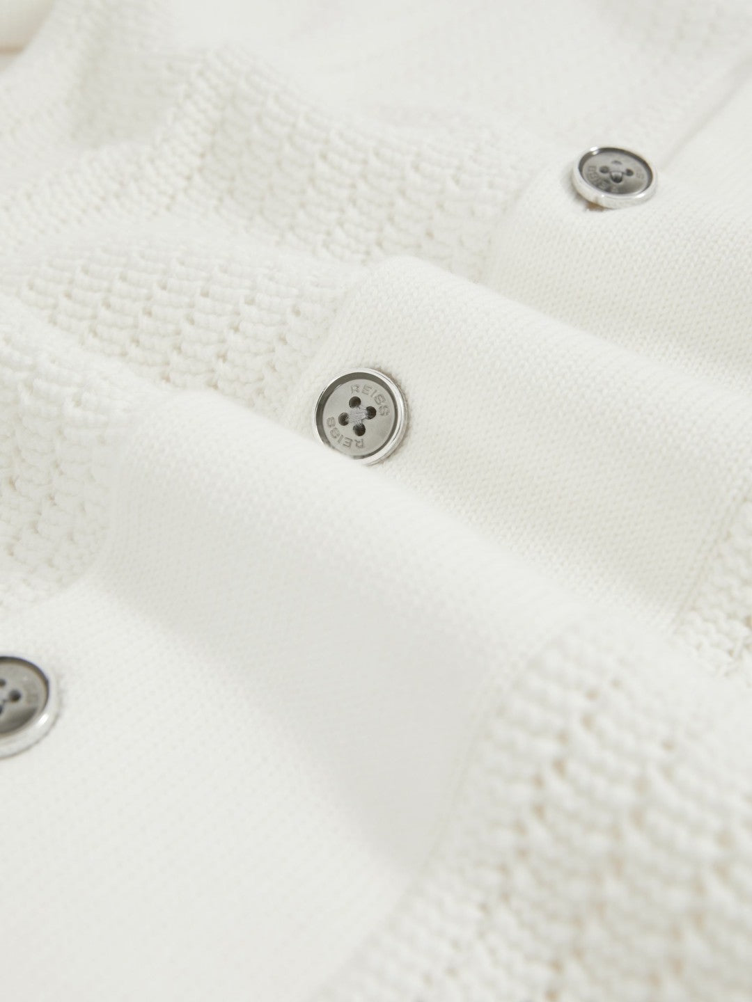 Cotton Textured-Knit Cuban-Collar Shirt in White | Reiss Men Premium