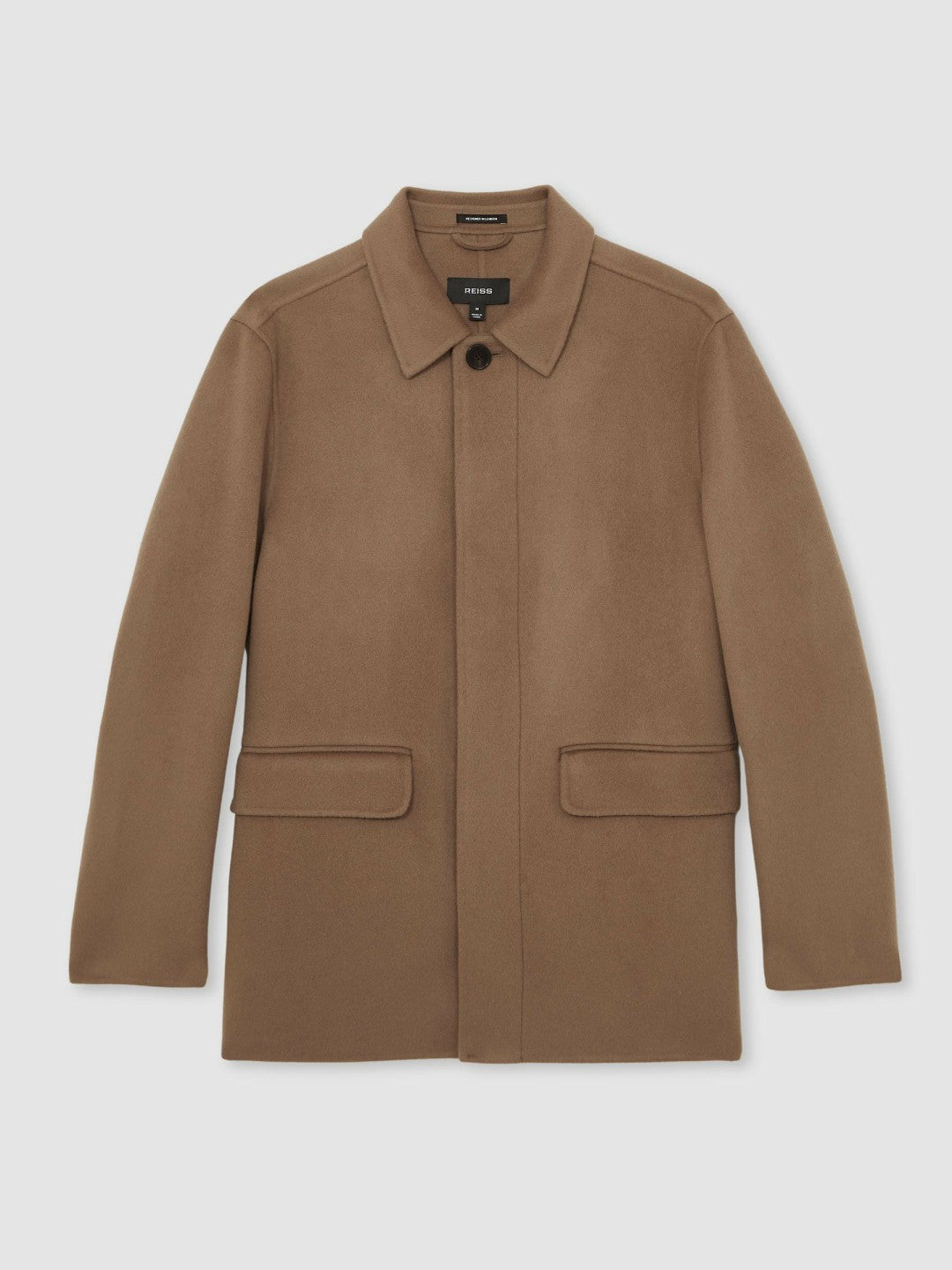 Wool Blend Double Face Button Jacket in Brown | Reiss Men Best Seller