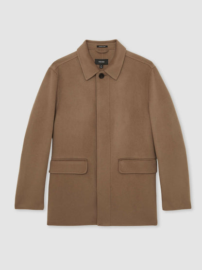 Wool Blend Double Face Button Jacket in Brown | Reiss Men Best Seller