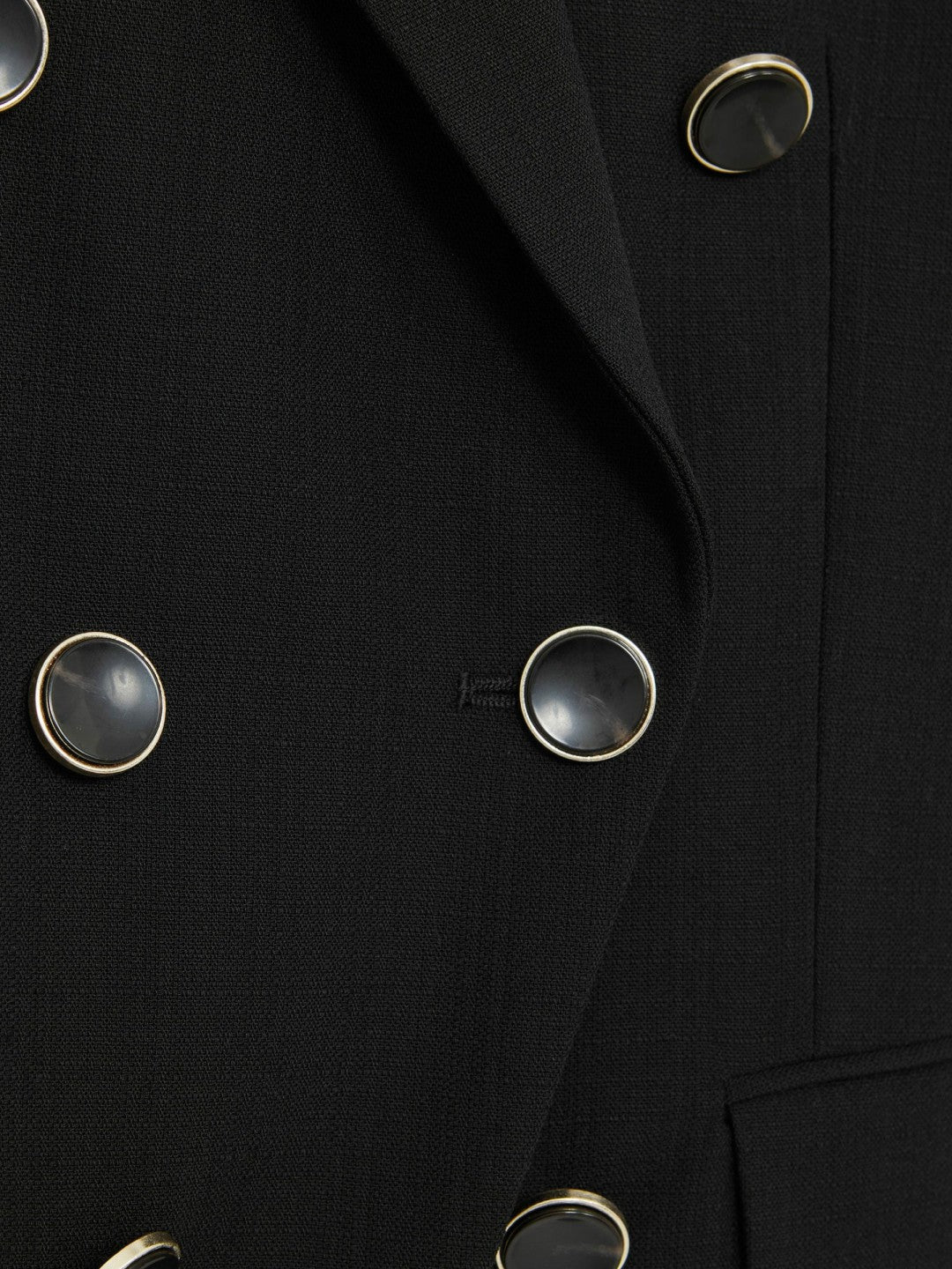 Petite Wool-Blend Double-Breasted Blazer in Black | Reiss Women Premium