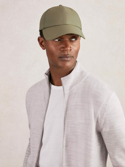 Embroidered-Logo Tech Baseball Cap in Sage Green | Reiss Men Signature