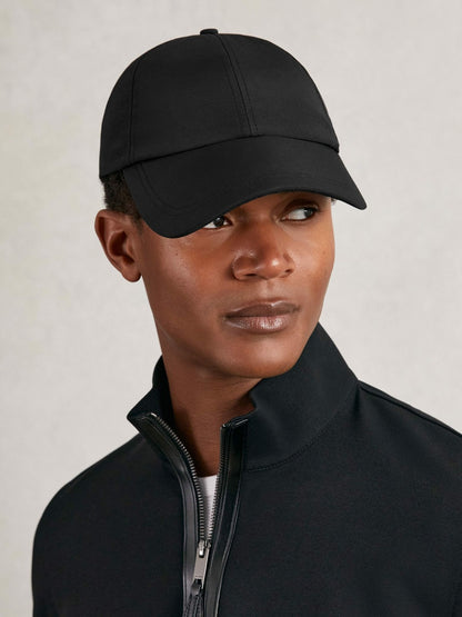 Embroidered-Logo Tech Baseball Cap in Black | Reiss Men Featured