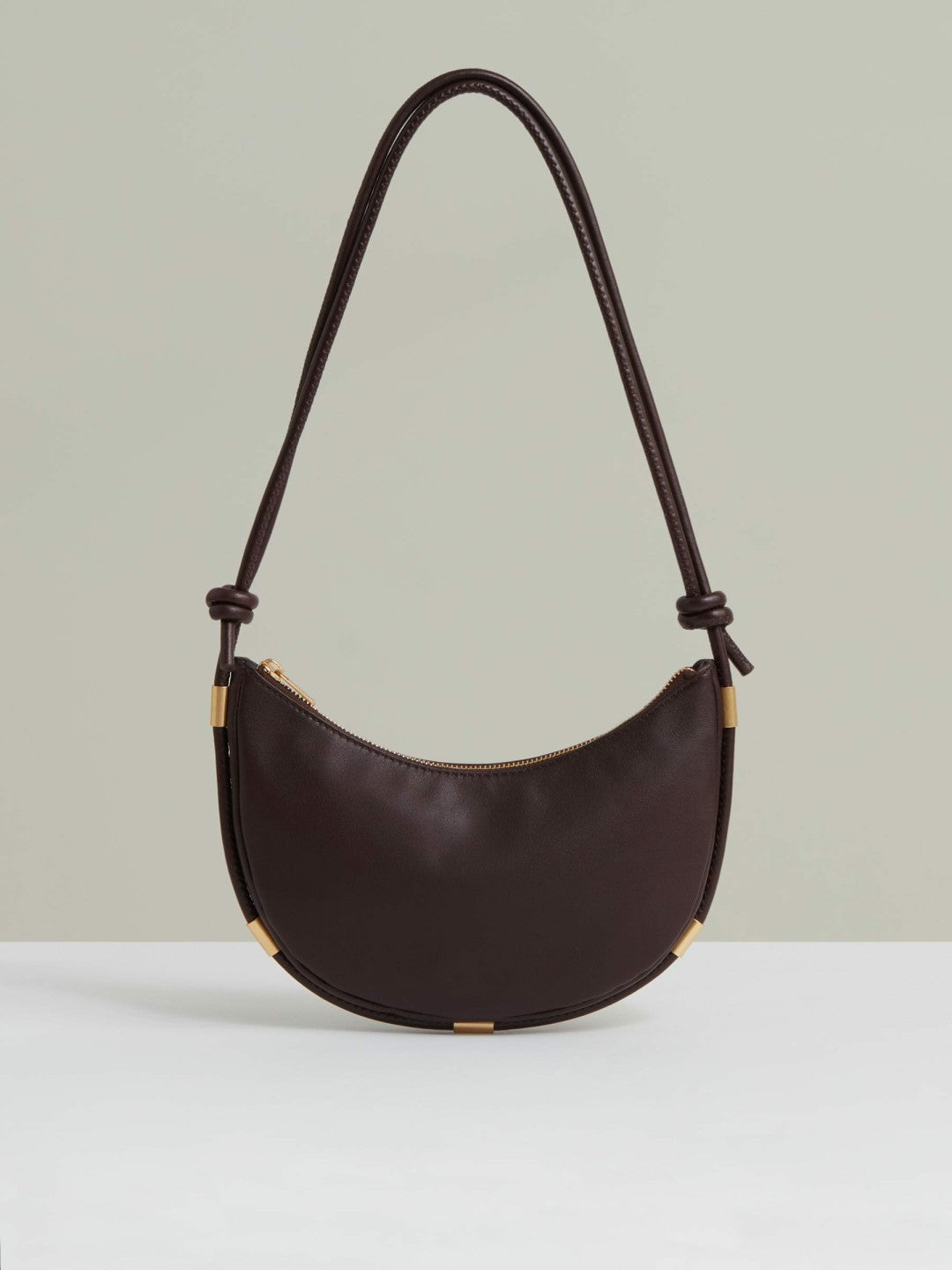 Leather Rope Strap Shoulder Bag in Oxblood | Reiss Women Popular