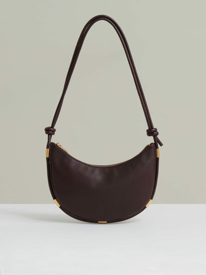Leather Rope Strap Shoulder Bag in Oxblood | Reiss Women Popular