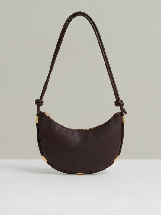 Leather Rope Strap Shoulder Bag in Oxblood | Reiss Women Popular