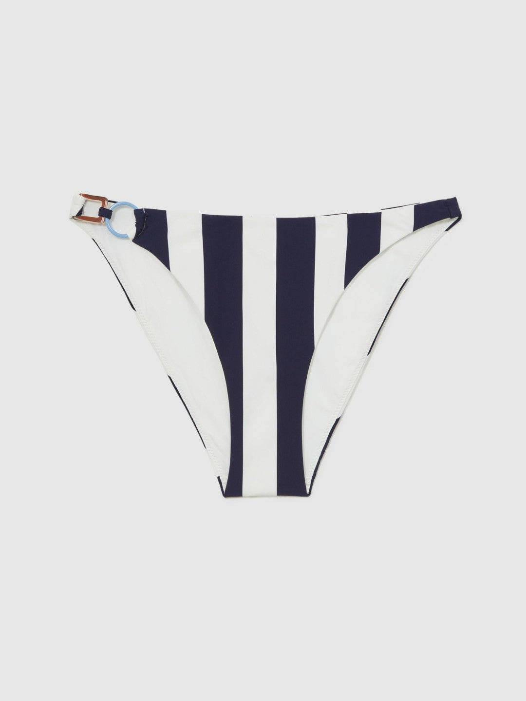 Stripe Ring-Detail Bikini Bottoms in Navy/Brown | Reiss Women Signature
