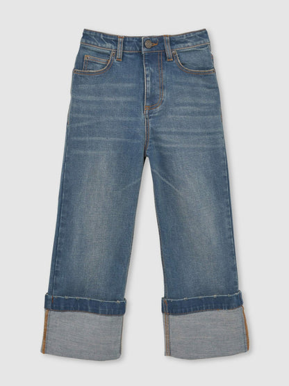 9-13 yrs Straight-Leg Turn-Up Jeans in Blue | Reiss Children & Baby Signature