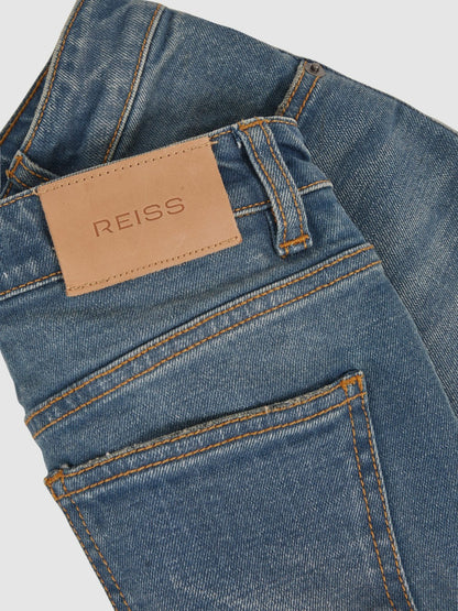 9-13 yrs Straight-Leg Turn-Up Jeans in Blue | Reiss Children & Baby Signature