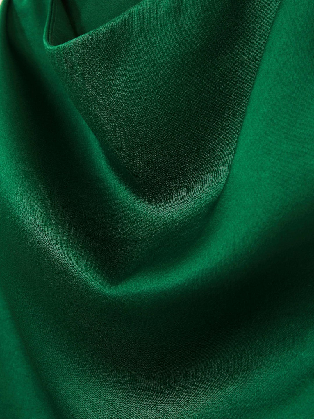 Satin Drape-Neck Layered Dress in Green | Reiss Women Featured