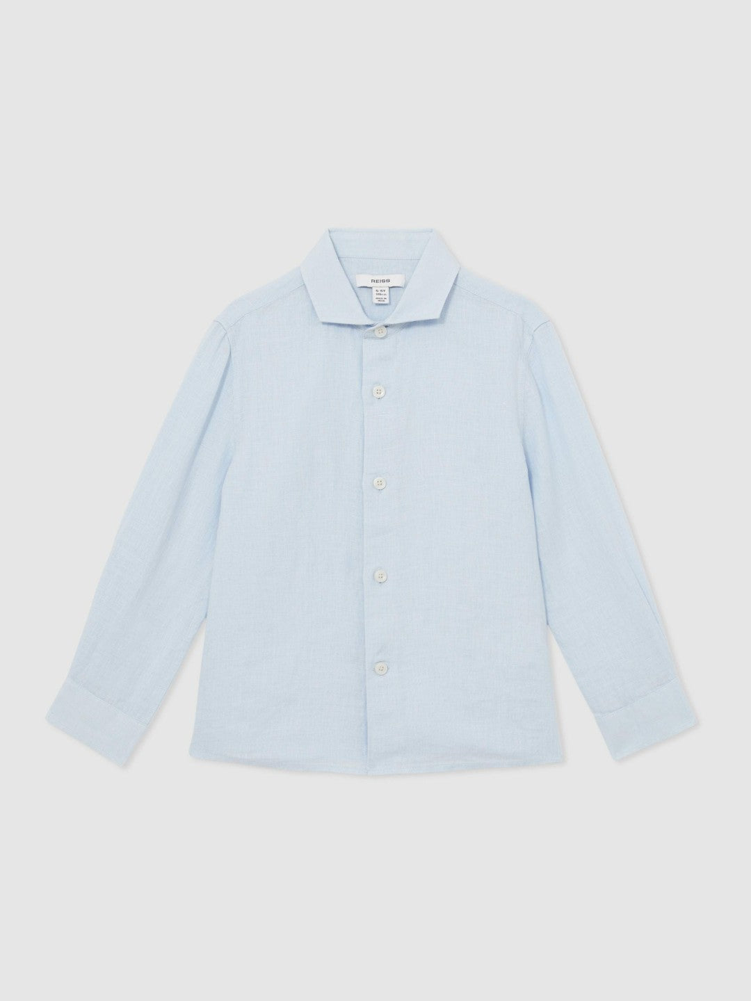 3-9 yrs Linen Cutaway Collar Shirt in Pale Blue | Reiss Children & Baby Popular
