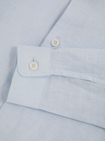 3-9 yrs Linen Cutaway Collar Shirt in Pale Blue | Reiss Children & Baby Popular
