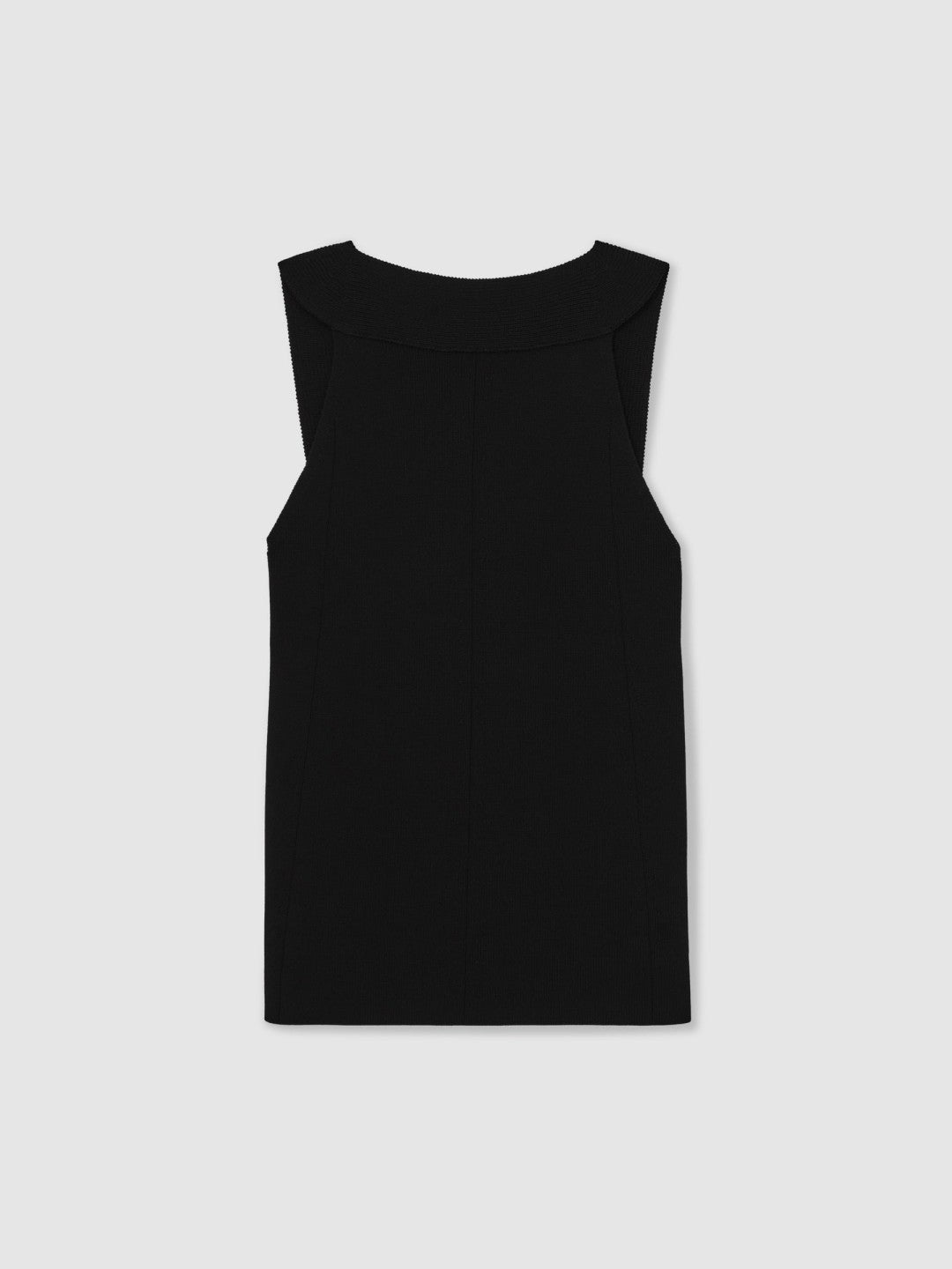 Low-Back Rib-Knit Vest in Black | Reiss Women New