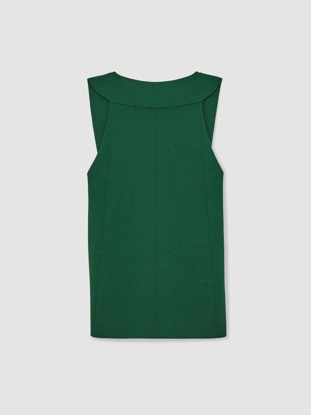 Low-Back Rib-Knit Vest in Green | Reiss Women Signature