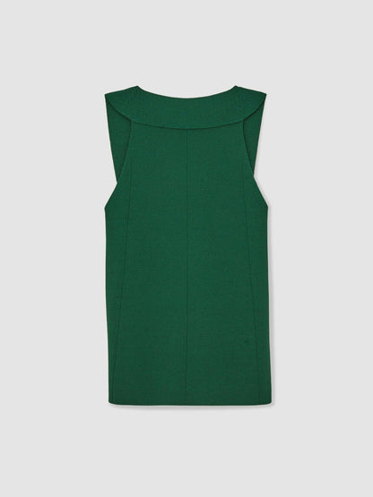 Low-Back Rib-Knit Vest in Green | Reiss Women Signature