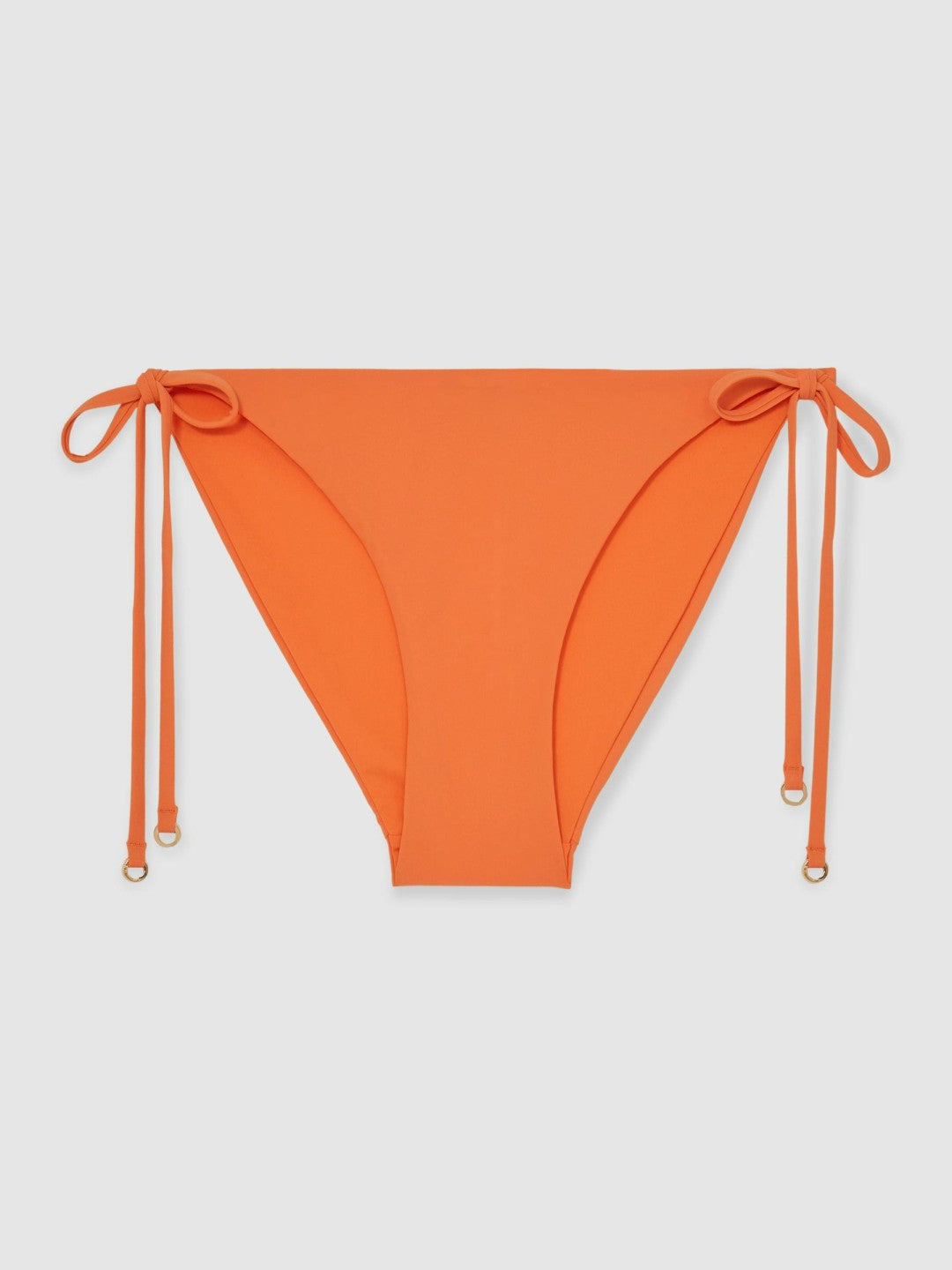 Side Tie Bikini Bottoms in Coral Orange | Reiss Women Signature
