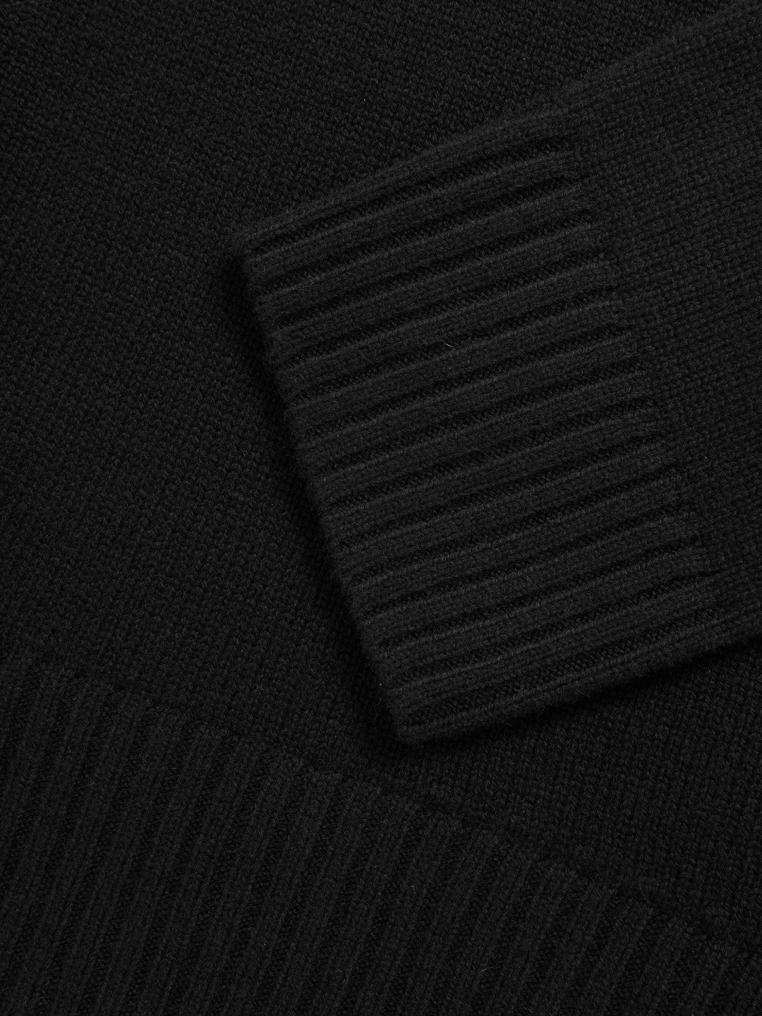 Wool-Cashmere Crew-Neck Jumper in Black | Reiss Women Exclusive