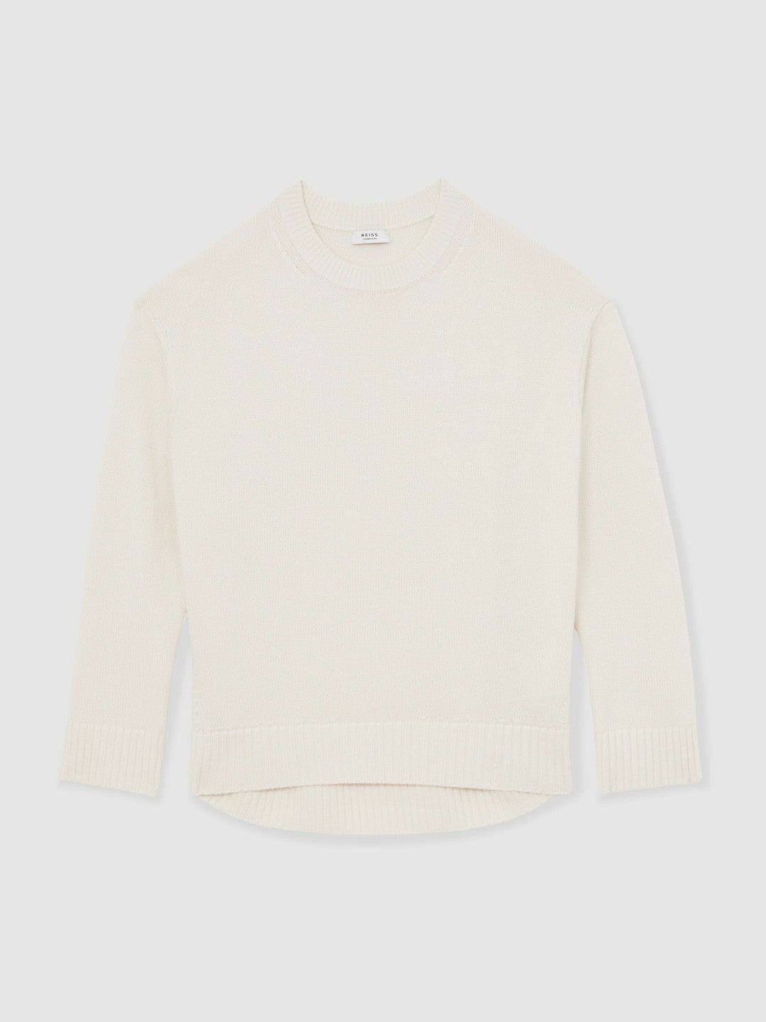 Wool-Cashmere Crew-Neck Jumper in Cream | Reiss Women Featured