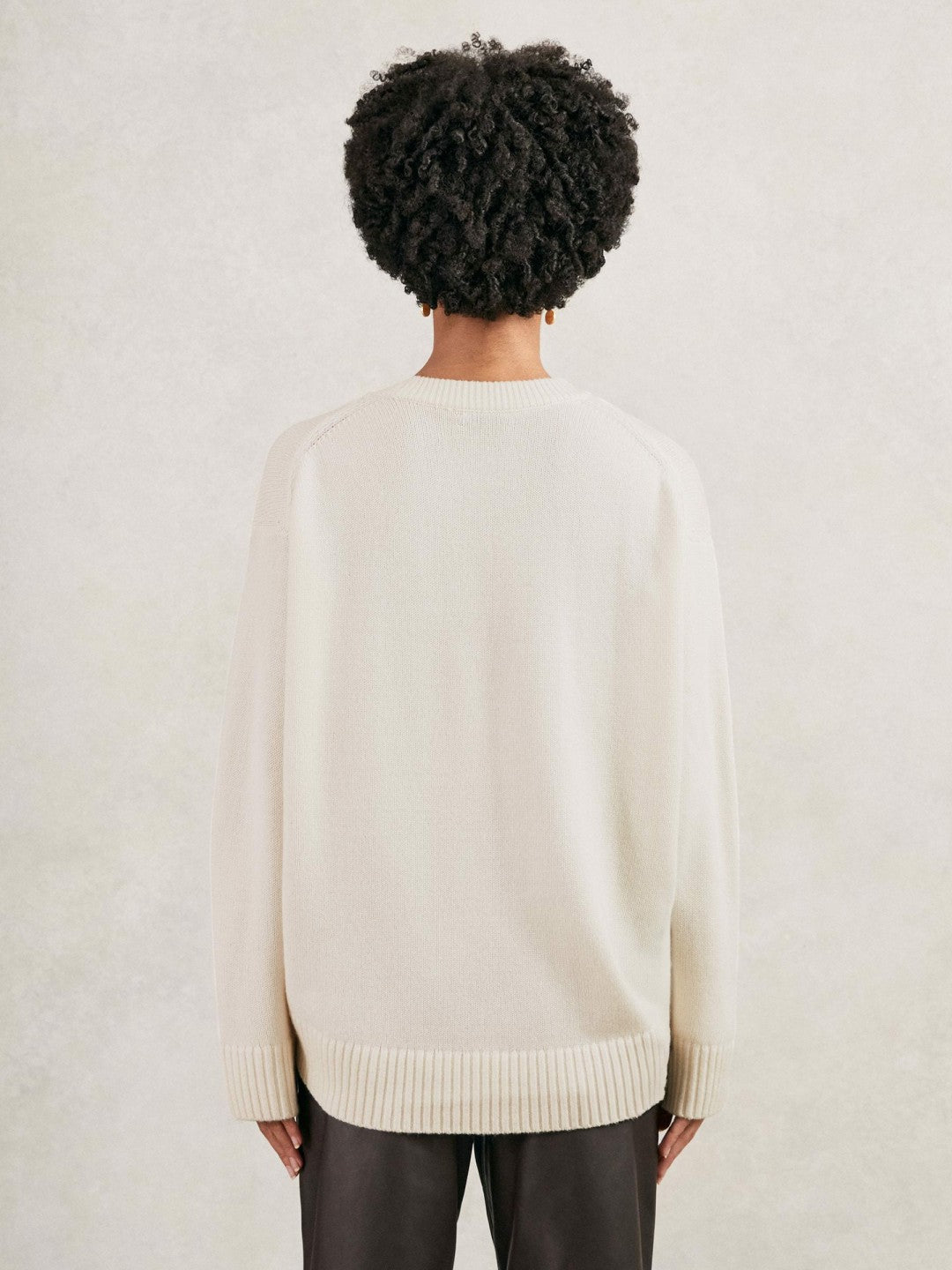 Wool-Cashmere Crew-Neck Jumper in Cream | Reiss Women Featured