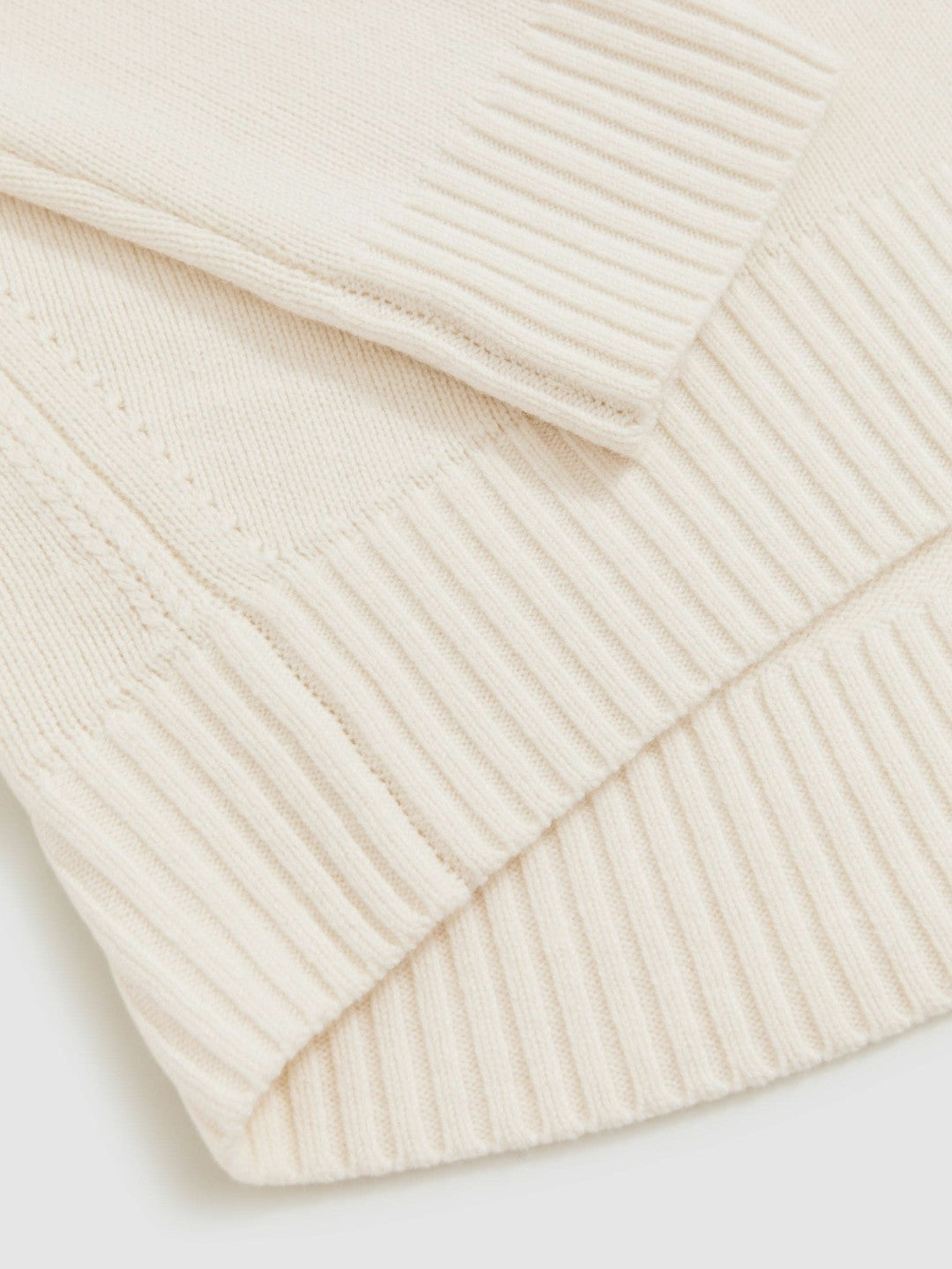 Wool-Cashmere Crew-Neck Jumper in Cream | Reiss Women Featured