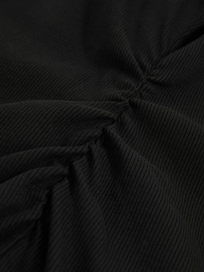Stretch-Cotton Ribbed Asymmetric Vest in Black | Reiss Women Featured