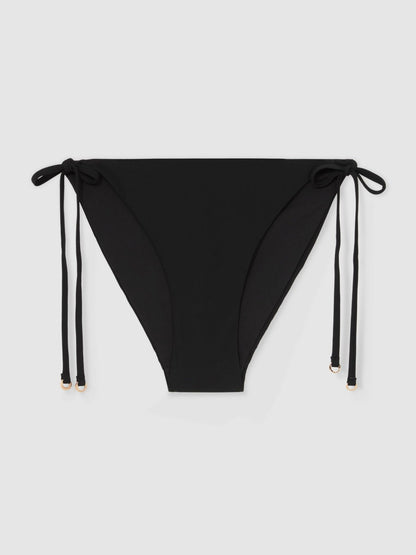Side Tie Bikini Bottoms in Black | Reiss Women Best Seller