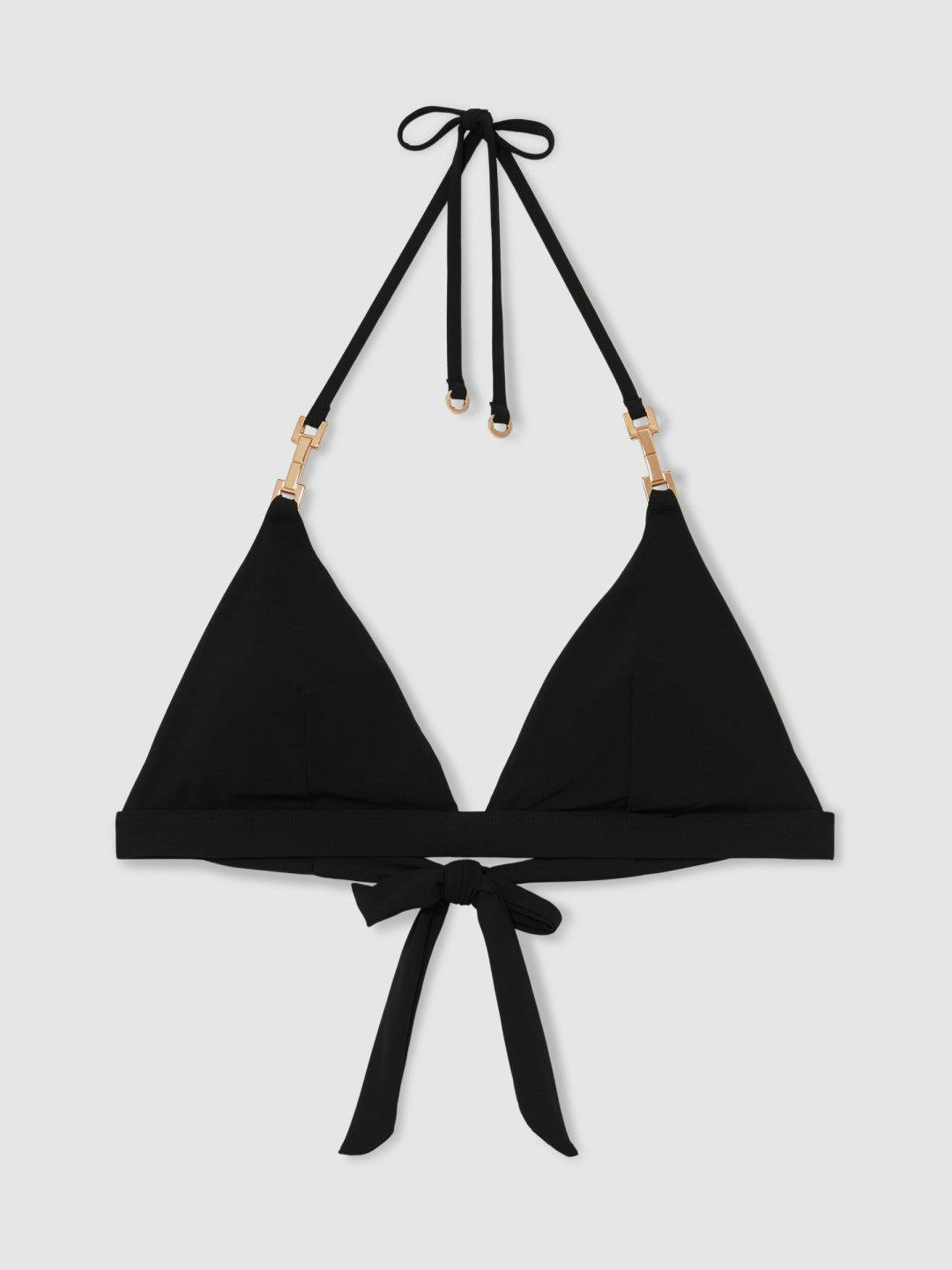 Triangle Halter Neck Bikini Top in Black | Reiss Women Featured